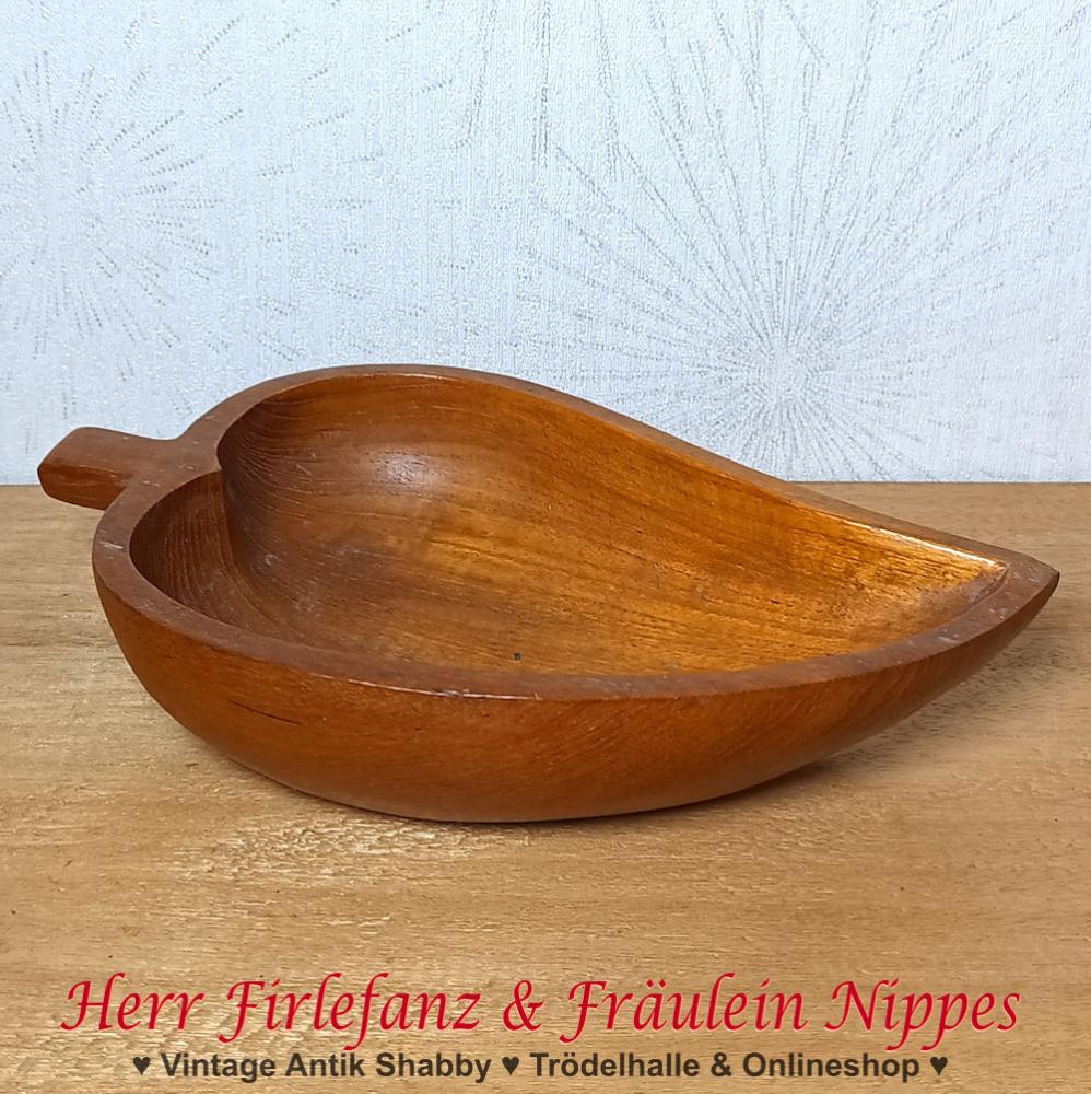 Deko Blatt Schale aus Holz 21x13cm